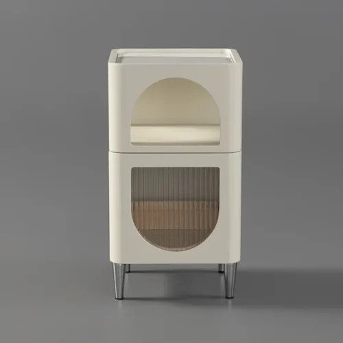 0010788 modern white side table with storage arched end table