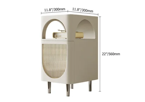 0010789 modern white side table with storage arched end table