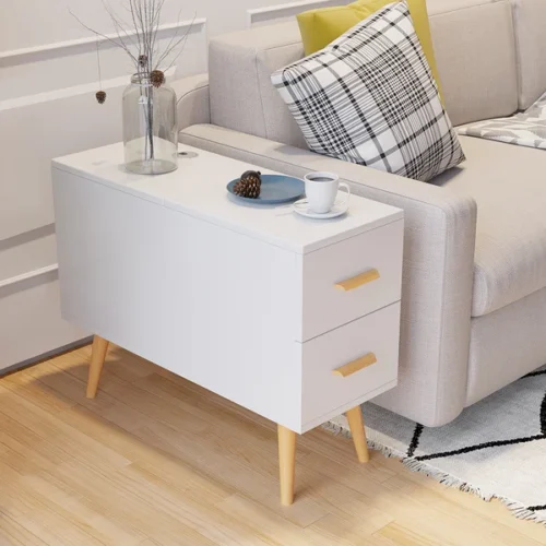 Monimo 2 Drawer Side Table Natural Wood