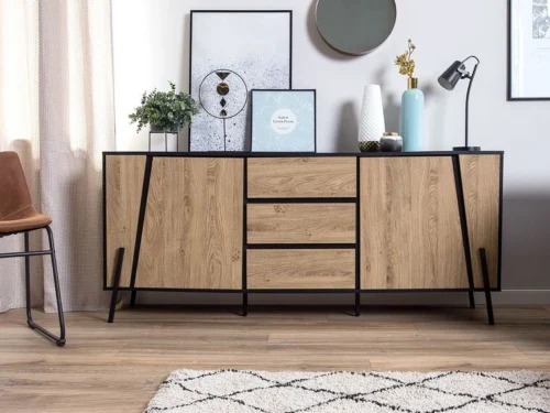 0011896 3 drawer sideboard light wood blackpool