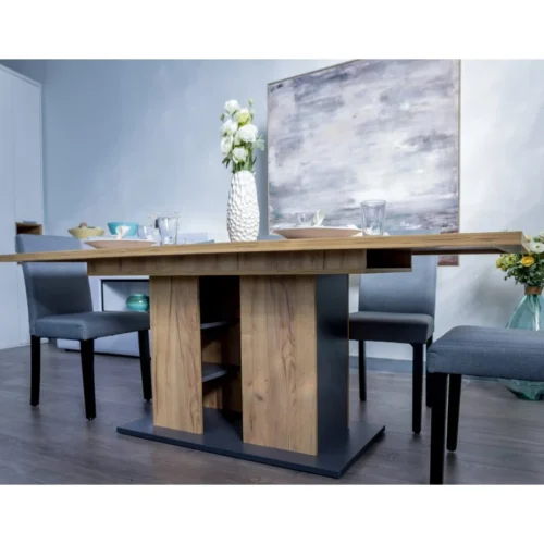 0003242 iulia extendable pedestal dining table