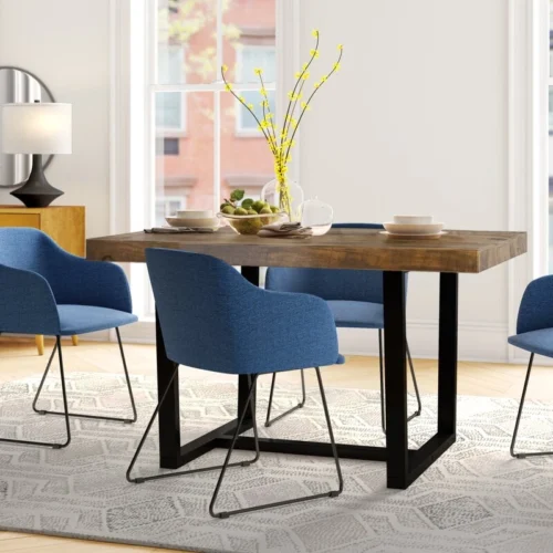 0003265 drishti solid wood trestle dining table