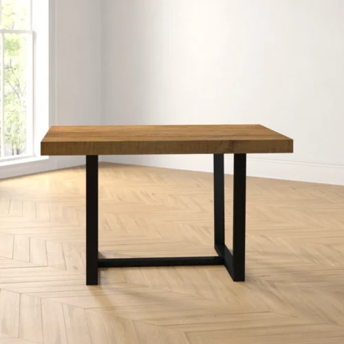0003266 drishti solid wood trestle dining table