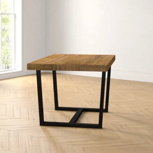 0003268 drishti solid wood trestle dining table