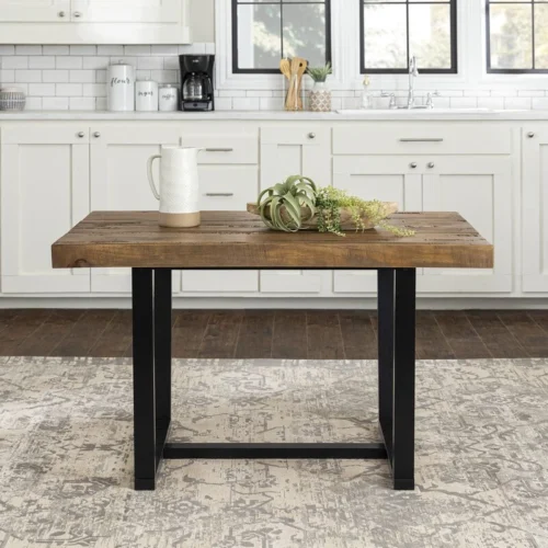 0003270 drishti solid wood trestle dining table