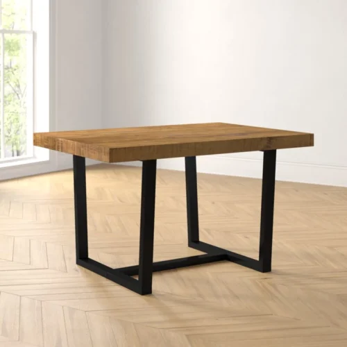 0003275 drishti solid wood trestle dining table