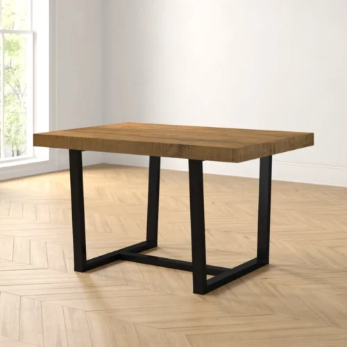 0003276 drishti solid wood trestle dining table