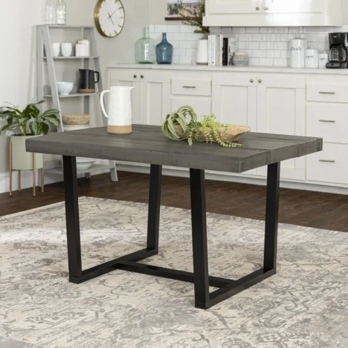 0003278 drishti solid wood trestle dining table