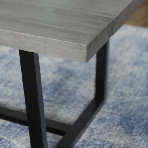 0003281 drishti solid wood trestle dining table