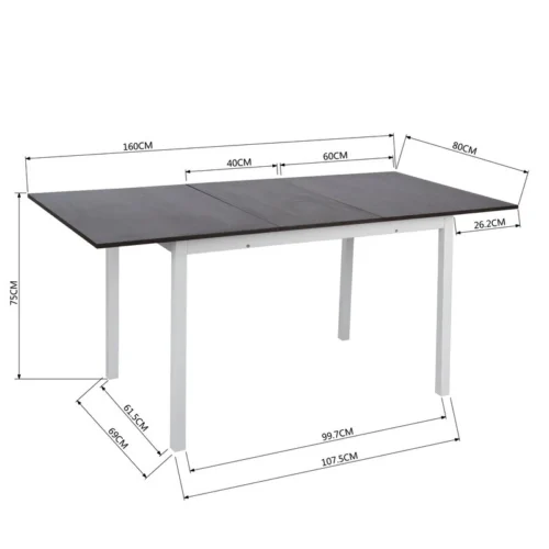 0003335 elaina extendable iron dining table