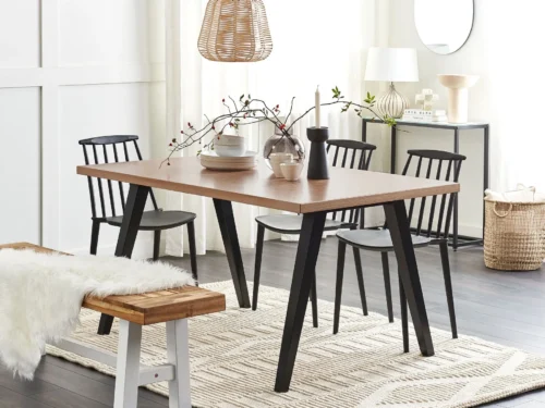 0007782 culina wood and black dining table