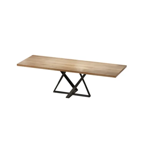 0007823 donan wood and metal dining table