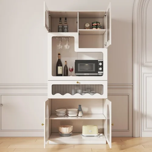 0009385 white freestanding pantry cabinet small buffet pantry storage cabinet