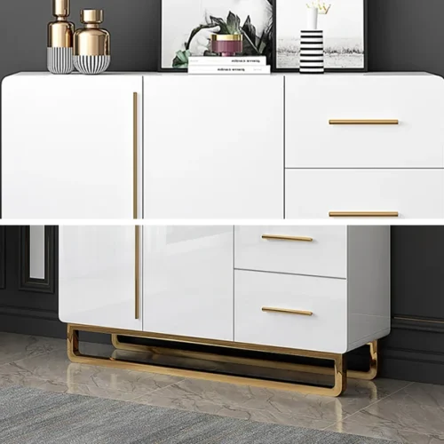 0009414 white sideboard nordic buffet with doors drawers adjustable shelf in small