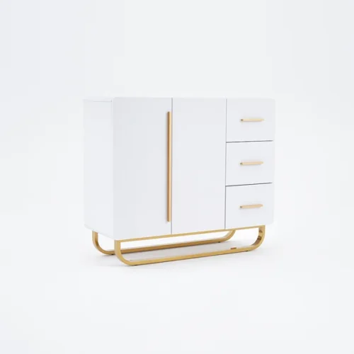 0009422 white sideboard nordic buffet with doors drawers adjustable shelf in small