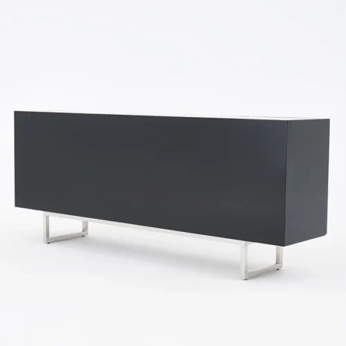 0009429 modern black buffet sideboard kitchen cabinet with 4 doors adjustable shelves