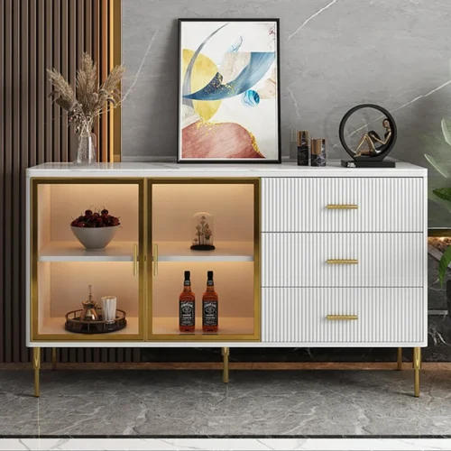 0009475 cofab 59 sideboard sinteredstone top luxury buffet tempered glass doors in large
