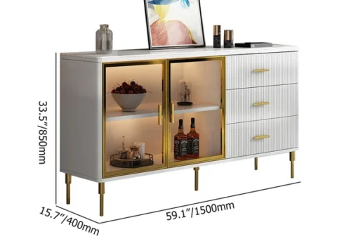 0009477 cofab 59 sideboard sinteredstone top luxury buffet tempered glass doors in large