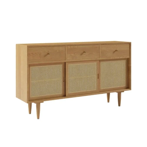 0009552 farmhouse 55 cane sideboard buffet with storage natural kitchen cabinet