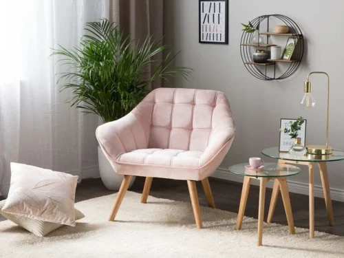 0011326 velvet armchair pink karis