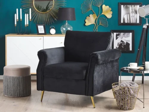 0011470 velvet armchair black vietas