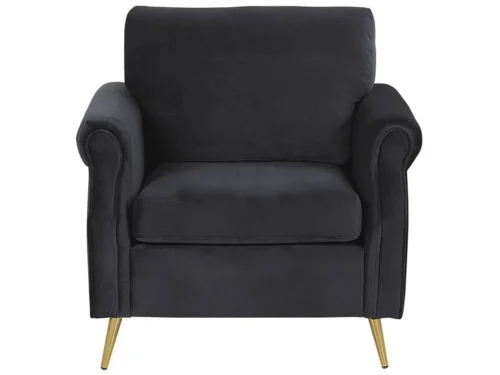 0011472 velvet armchair black vietas