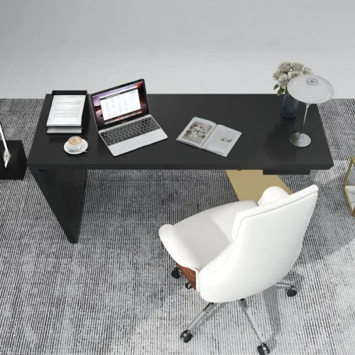 0013357 cabstract 71 modern black office desk writing desk with drawer computer desk gold