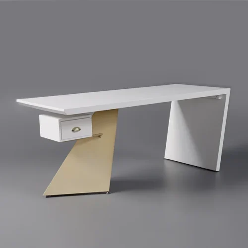 0013372 cabstract 71 modern black office desk writing desk with drawer computer desk gold