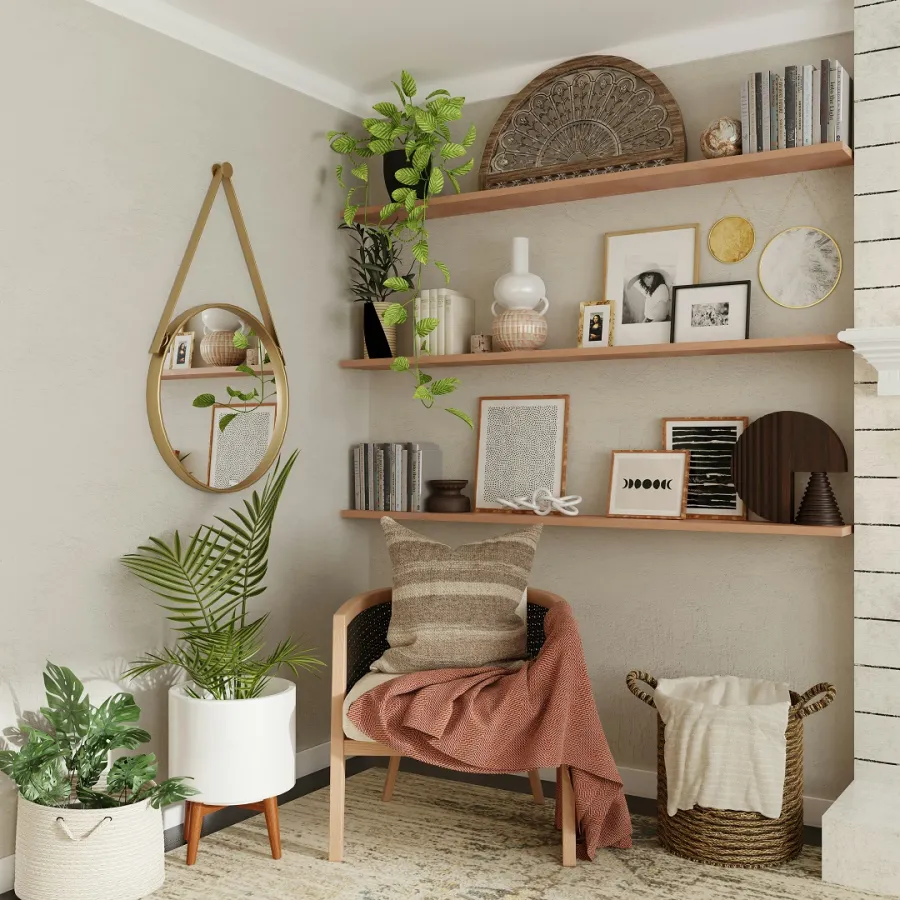 How to decorate empty shelves in your home with style 1 الأرفف