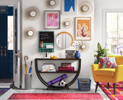 Ambra Bathroom Mirrors with Semicircular Wood Frame - Image 3