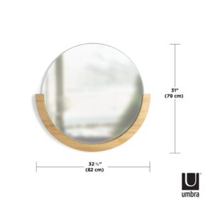 Ambra Bathroom Mirrors with Semicircular Wood Frame - Image 7