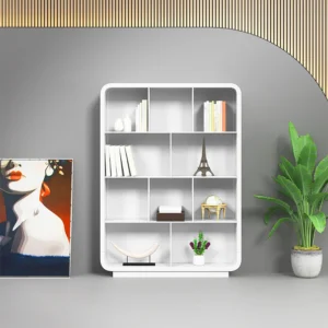 Picanto Natural Wood Bookcase with 4 Shelves - Image 4