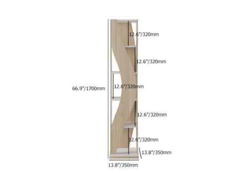 Samura Curved Bookcase in Walnut and Black - Image 12