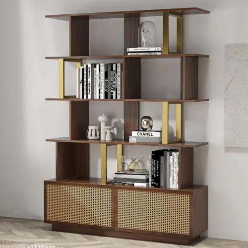 Loria multi-purpose natural wood bookcase - Image 12