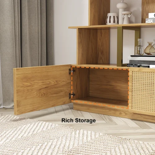 Loria multi-purpose natural wood bookcase - Image 15