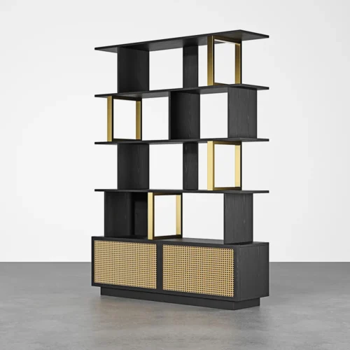 Loria multi-purpose natural wood bookcase - Image 5