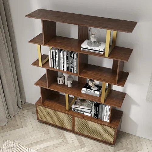Loria multi-purpose natural wood bookcase - Image 9