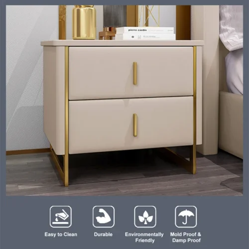 Geneva Bedroom Table 2 Drawer - Image 6