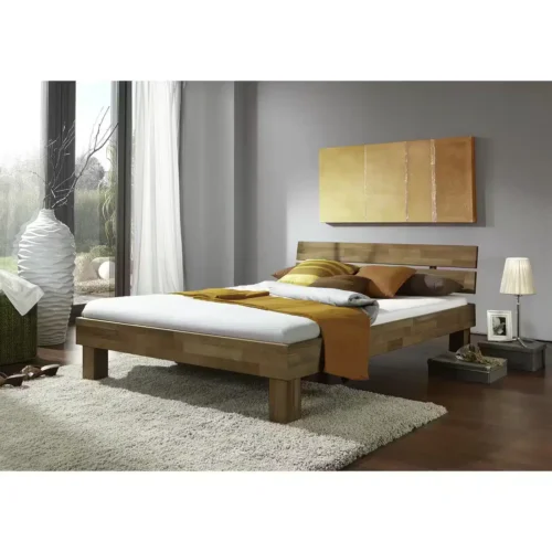 سرير زاين الطبيعي بثبات أرضي مصنوع من الخشب الطبيعي