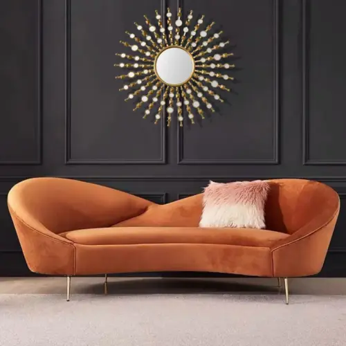 أريكة كينيف الحديثة بثلاث مقاعد ذات تصميم منحني