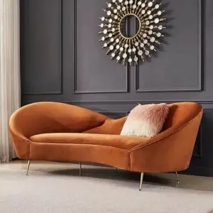 أريكة كينيف الحديثة بثلاث مقاعد ذات تصميم منحني