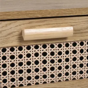 إليرا خزانة أدراج ب ٦ أدراج من الخشب الطبيعي والراتان