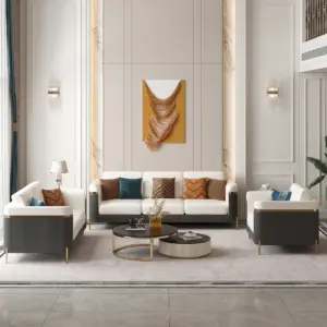 ديورا طقم كنبتين وكرسي من الخشب الطبيعي وأرجل من الأستانلس الذهبي