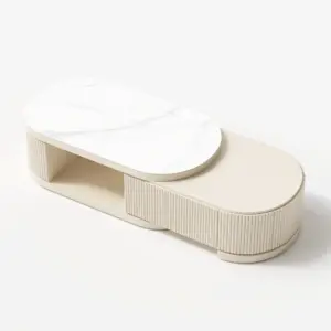 ليڤانتو طقم وحدة تلفزيون وطاولة قهوة بسطح أنيق