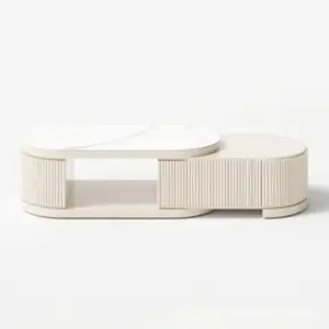 ليڤانتو طقم وحدة تلفزيون وطاولة قهوة بسطح أنيق