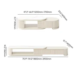 ليڤانتو طقم وحدة تلفزيون وطاولة قهوة بسطح أنيق