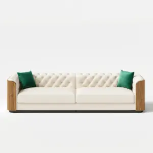 مونتكلير طقم جلوس فاخر مع لمسات من الخشب الطبيعي