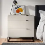 وحدة أدراج خشب ذات قاعدة معدنية