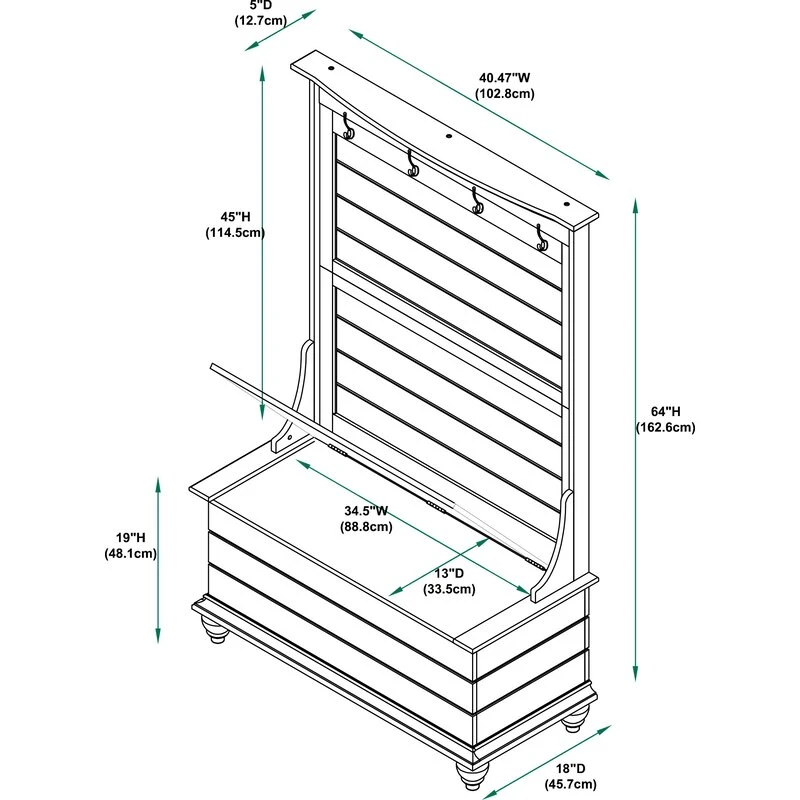 ماريكا مقعد تخزين مع حامل معاطف - الصورة 8