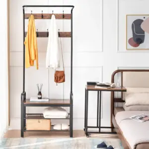 ميتادو حامل ملابس معدني أسود